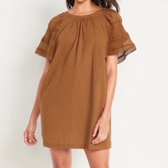 Old Navy Dresses & Skirts - OLD NAVY Flutter-Sleeve Tie-Back Mini Swing Dress